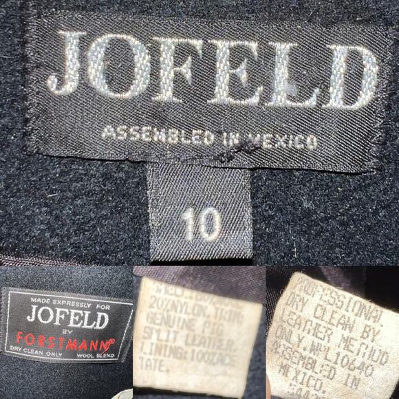 Vintage 80s Jofeld by Forstmann Black Wool Blend Coat Maxi Shawl Collar Sz M/L - Picture 9 of 17